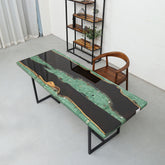 Black Walnut Custom Epoxy Resin Dining Table